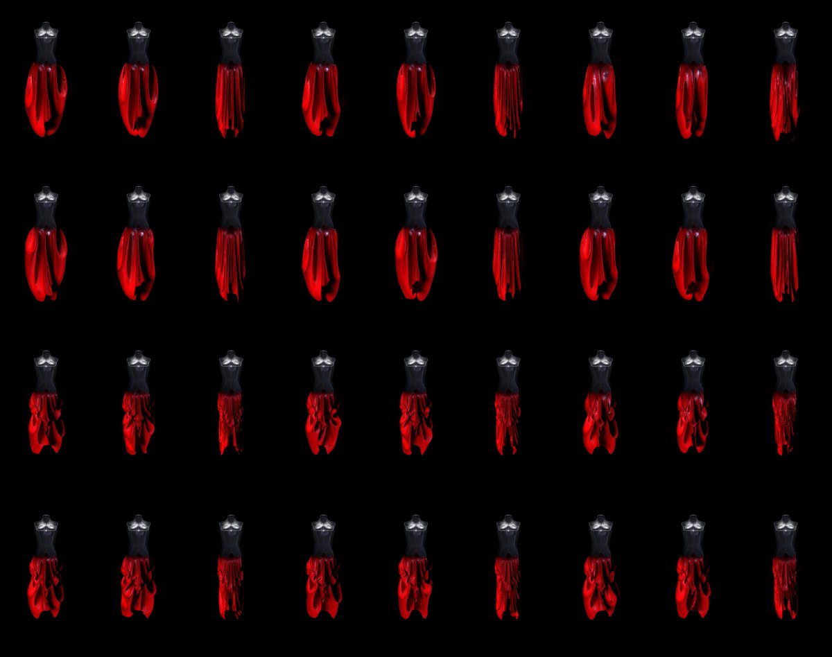 egmontas's tweet image. the two other single-sheet cuts and their resultant variations #digitalfashion #proceduraldesign