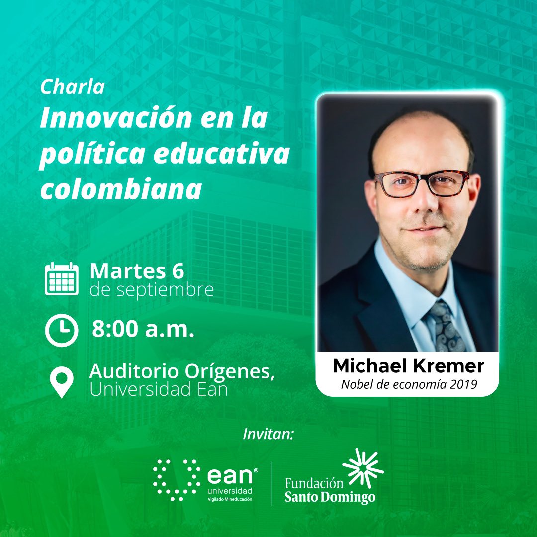 Leonardorodz's tweet photo. #UnNobelEnLaEan 

¡No se lo pueden perder! #EanInvestiga

Inscripción: https://t.co/Xeio7xBGrM https://t.co/EljB4IZHie