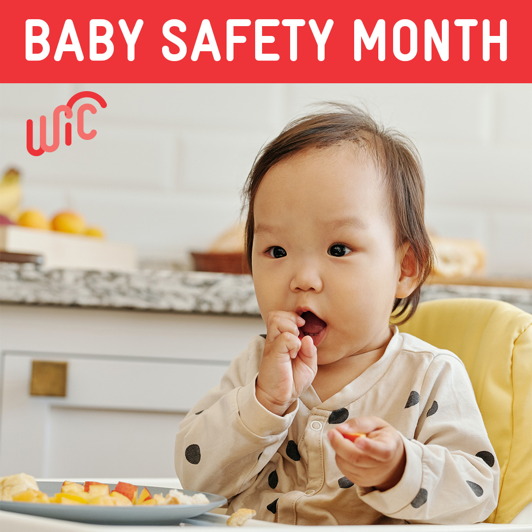 NationWic's tweet photo. September is Baby Safety Month! Don’t leave opened baby food at room temp for more than 2hrs. Use restraining straps between baby’s legs &amp; around their waist when in a highchair. Never prop baby w/a bottle &amp; leave them unattended, as this can lead to choking #HealthyStartsHere https://t.co/Pg68woLcWQ