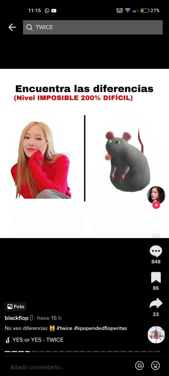 UnUnaRandomMs1's tweet photo. Hola Blinks, hoy navegando por TikTok me encontré a este usuario que literalmente solo se la pasa rebajando a BLACKPINK xd, así que ocupo de favor si alguien sabe que podemos hacer.#RESPECTFORBLACKPINK #RESPECTFORJENNIE #RESPECTFORLISA #RESPECTFORJISOO #respectforrosé #BLACKPINK https://t.co/qEO4UnimnU