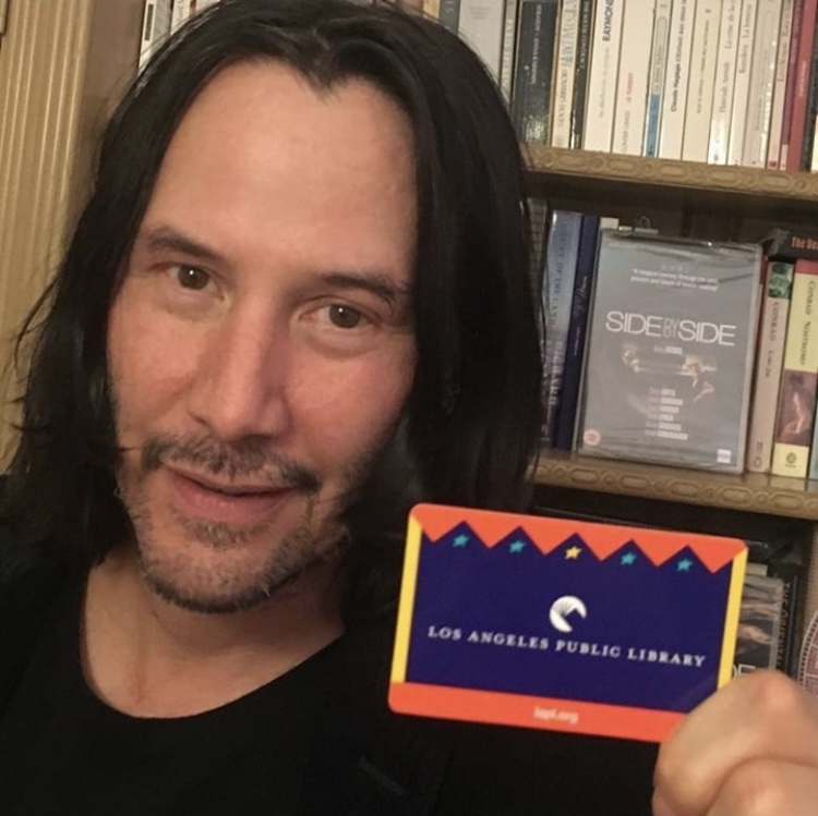 LAPublicLibrary's tweet image. And on the second day of #LibraryCardSignUpMonth Keanu was born 🥳🎂🎁