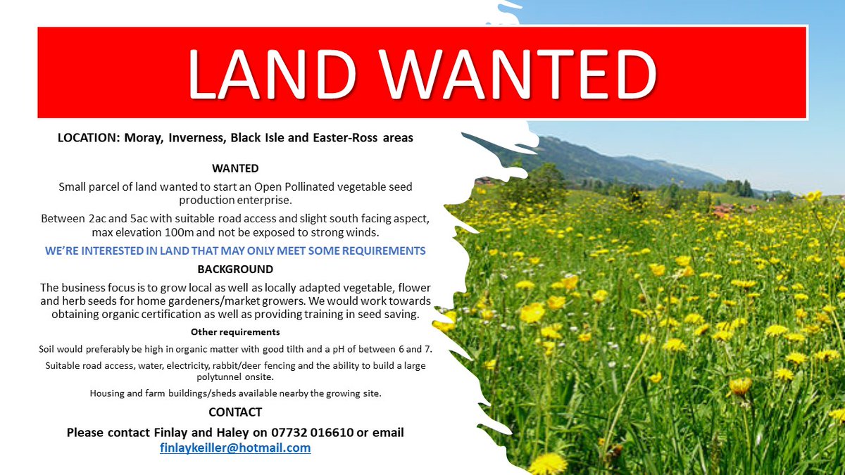 LAND WANTED - Advertising on behalf of an HBS Ring member...
