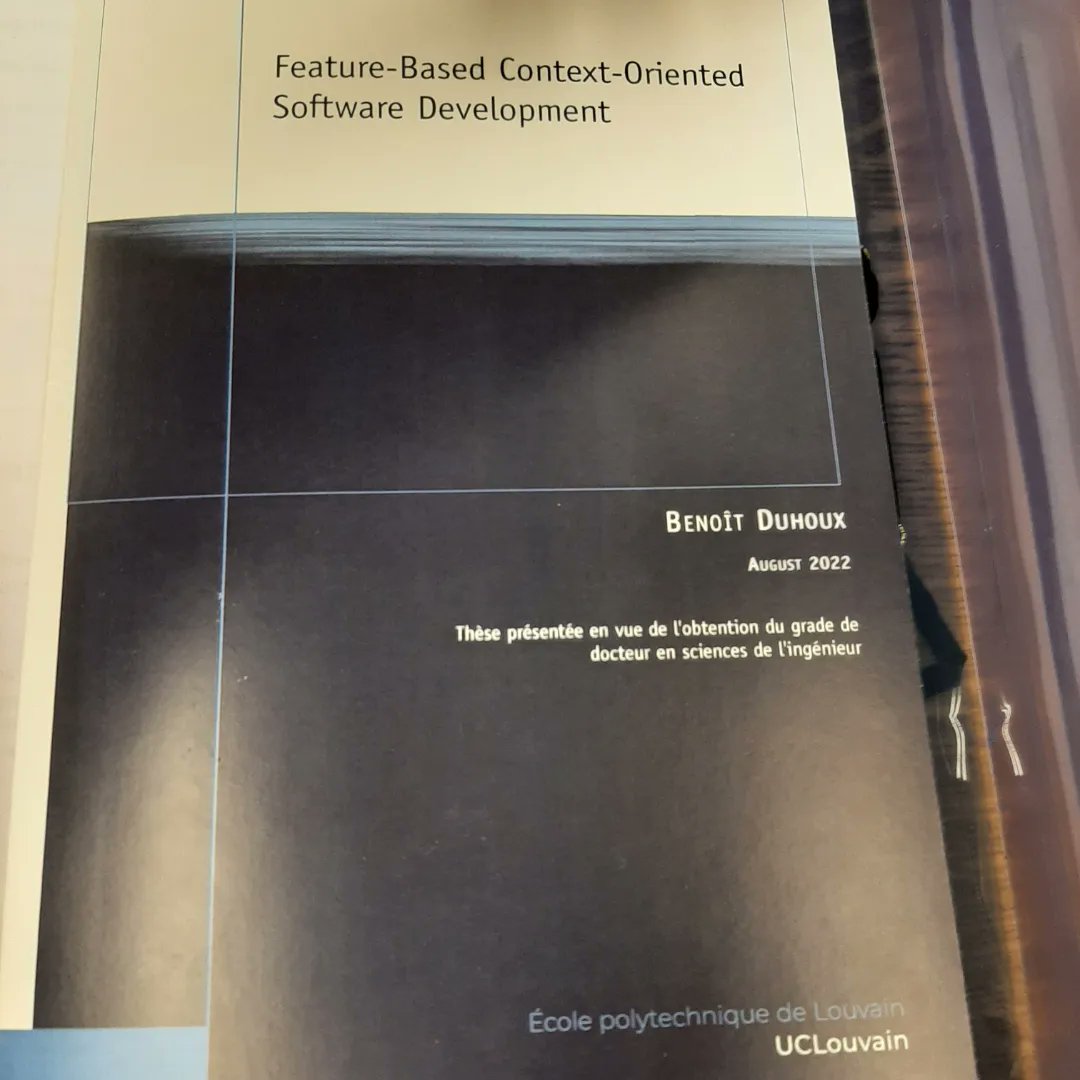 A week ago, I successfully defended my PhD thesis in public. Thanks to my advisors (<a href="/kim_mens/">Kim Mens</a> and <a href="/Blackberu/">Bruno Dumas</a>), jury members (<a href="/CharlesPecheur/">Charles Pecheur</a>, <a href="/jeanvdd/">Jean Vanderdonckt</a>, <a href="/ncardoz/">Nicolás Cardozo</a> and <a href="/kruiteen/">kruiteen</a>), colleagues, students, friends, and my godfather and his family. #phd