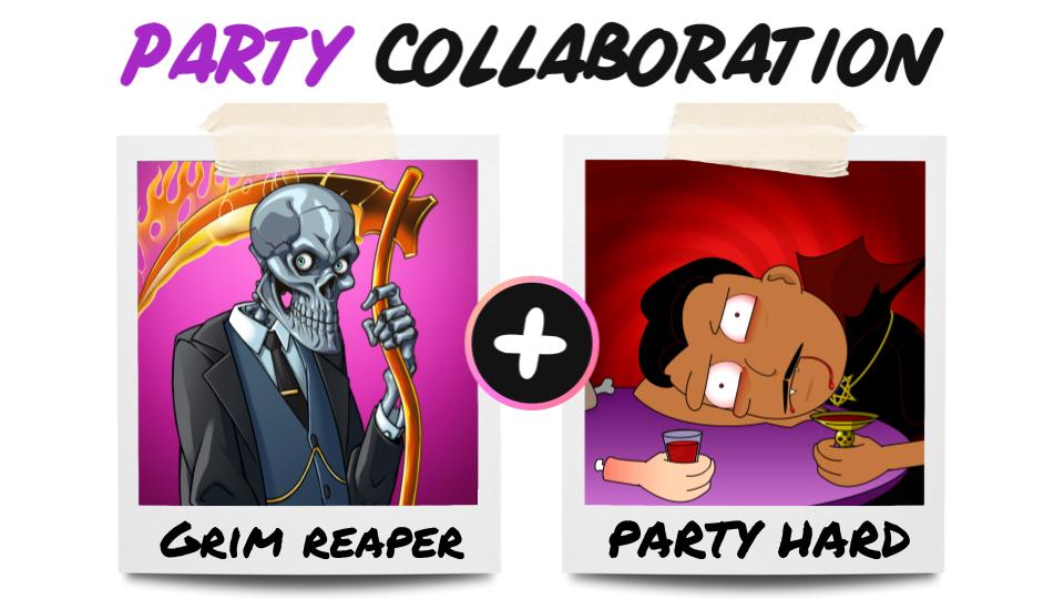 🎉Grim Reaper X Party Hard🎉
🏆#NFTGiveaway prizes:
3x WL spots from Grim Reaper 
5x WL spots from Party Hard

1️⃣ Follow 
@Grim_Reaper_nft
<a href="/PartyHardNFT/">PARTY HARD</a>
2️⃣ ❤️&amp; RT
3️⃣ Tag NFT frens

⏰ 24 HR - 8 Winners
Good luck!
#NFT #NFTart #NFTs #DigitalArtist