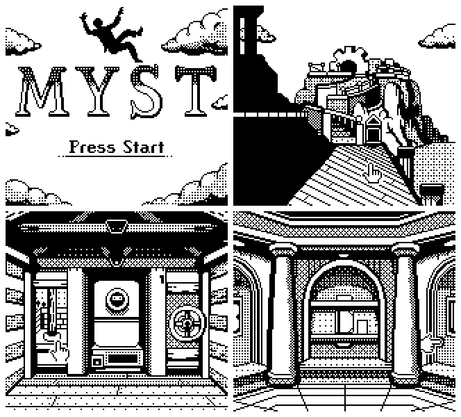 Quite a few folks commented about the Myst demake looking like Cyan's earlier works so...Myst in 1bit! | #pixelart | #ドット絵