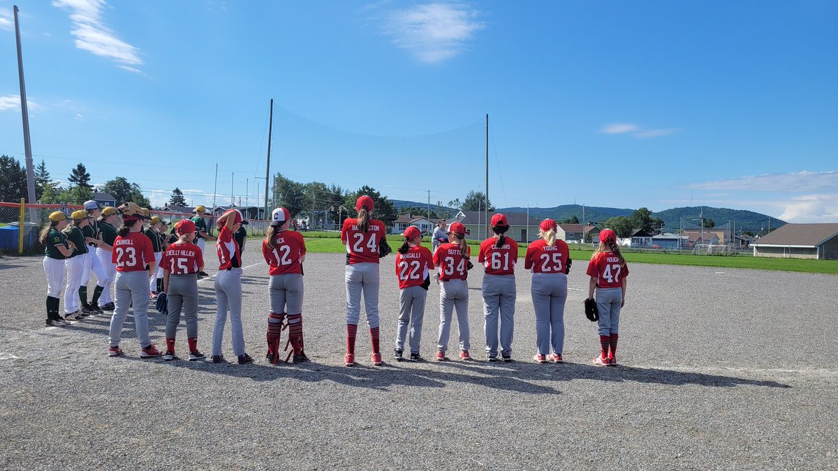 Girls 12 U A are in Corner Brook for Provincials. They started with a big12-2 win over #GFW. Chloe got player if the game. Girls are pumped and ready for game 2 <a href="/3/">Blair</a> .
<a href="/MissColey91/">Kristyn Coley</a> , <a href="/NLGirlsBaseball/">NL Girls Baseball</a> <a href="/CapsGirls/">Caps Girls Baseball</a> <a href="/baseballstjohns/">Baseball St. John's</a> .