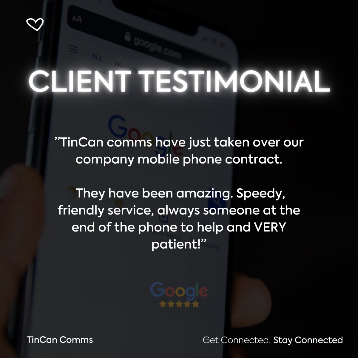 TinCan_Comms's tweet photo. We would like to say a huge thank you to Annette for her recent review! 🌟 

Our client base is full of happy and satisfied customers 😃  

We always go above and beyond for our clients 🚀 https://t.co/VLIPHU0xGk