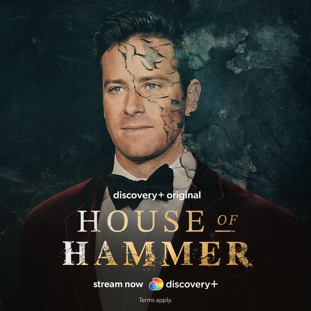 discoveryplusCA's tweet photo. A shocking Hollywood scandal rips open the Hammer family's perfect façade.

The family's dark secrets finally come to light in #HouseofHammer, streaming now on #discoveryplus. https://t.co/q9SlPnP2DD