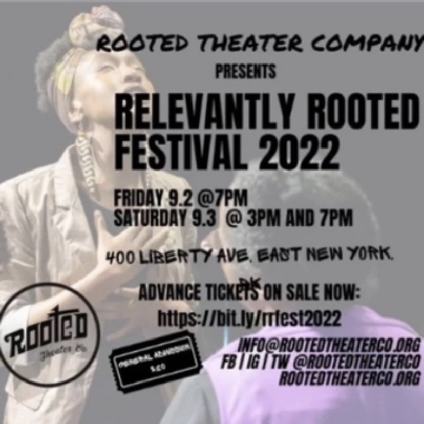 JeromeBrooksJr's tweet photo. Tonight & Tomorrow for 2 shows Iโm blessed 2be able 2grace the stage w/ the incomparable #Performer #Poet #PublishedAuthor #Director #NYC #Apollo WINNER #ShadeniaDavis as part of the #RelevantlyRootedFestival2022 #RootedTheaterCompany #JeromeBrooksJr @ShadeniaS @rootedtheaterco https://t.co/RX9QdpOktq