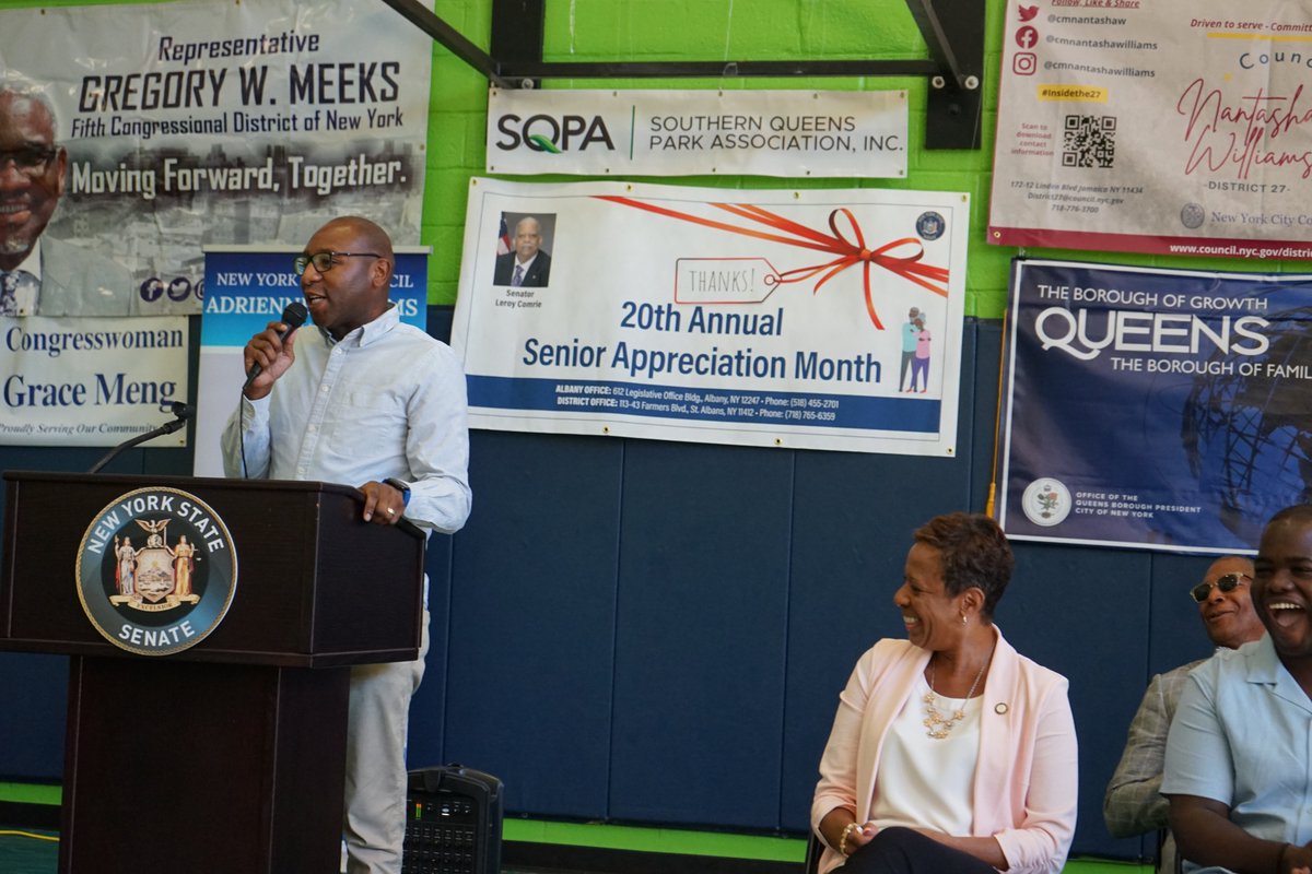 QnsBPRichards's tweet photo. Great to start Labor Day Weekend with my colleagues at the kickoff press conference for Senior Appreciation Month in Queens, co-founded by Margaret Denson. I was honored to issue a Proclamation declaring today as “Margaret J. Denson Day” in recognition of her public service. https://t.co/jjL60xrJbT