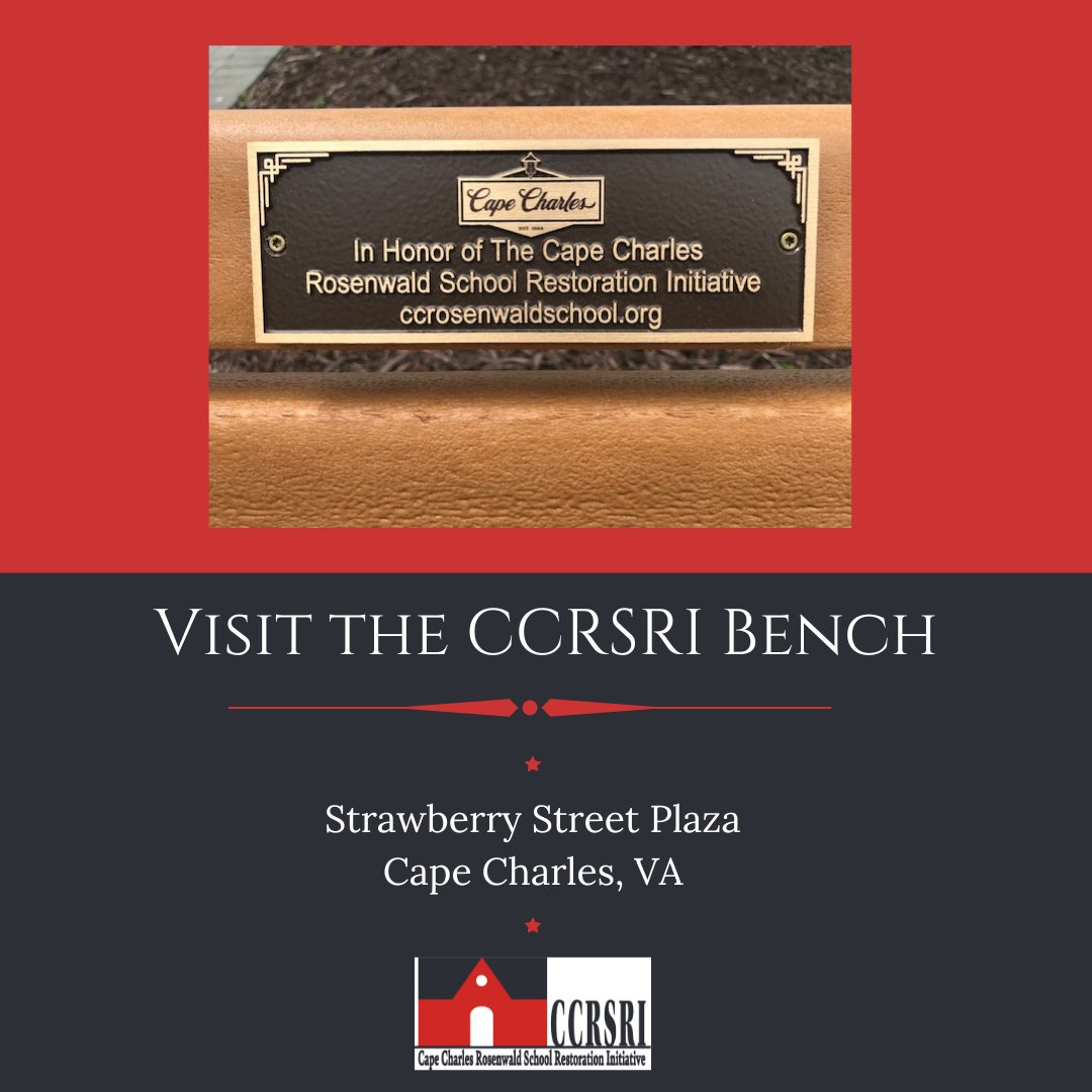 CCRosenwald's tweet photo. Have you had an opportunity to visit our bench in #StrawberryStreetPlaza yet? Stop by the Plaza and take a photo and post with #CCRSRIBench.

#CCRSRI #CapeCharlesElementary #PreservingHistory #CapeCharles https://t.co/E4ODxP8pvY