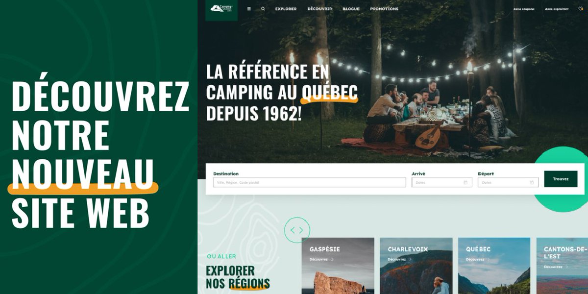CampingQuebec's tweet photo. Le site internet de @CampingQuebec s'est refait une beauté! 👀 https://t.co/gqfWY9jV9Q

#CampingQuebec #BonjourQuebec #BonjourCamping https://t.co/z728Lq7raK