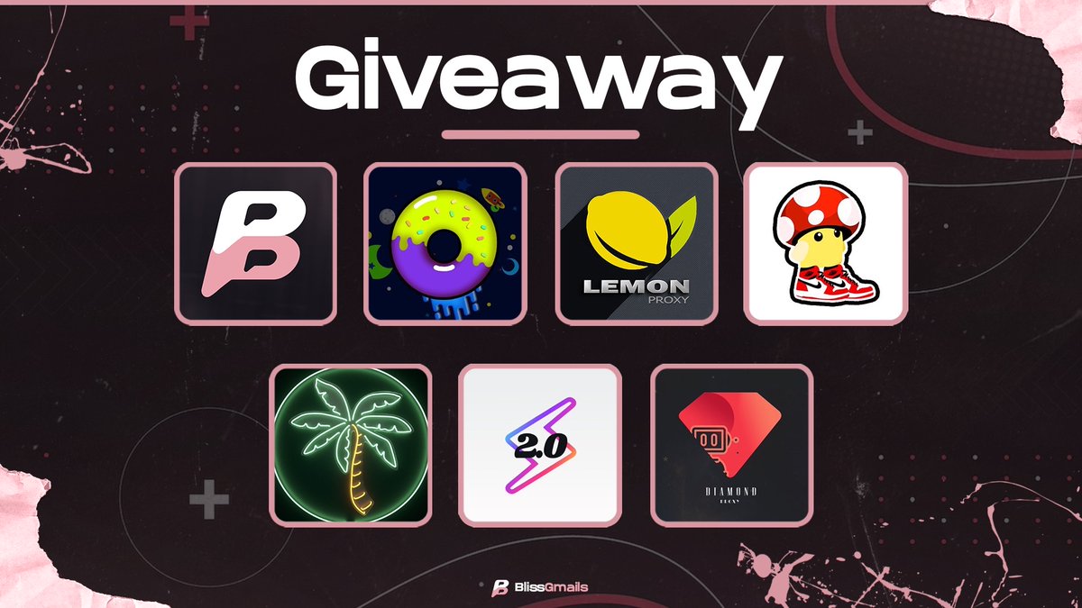 GIVEAWAY TIME!🥳

<a href="/BlissGmails/">Bliss Products</a> 5 OC x1
<a href="/LEMONPROXY2020/">LEMONPROXY</a> 1GB x 2
<a href="/mushroomproxy/">Mushroom Proxy</a> 2GB x1
<a href="/DonutProxies/">DONUT_proxies</a> 3GB X 3
<a href="/Diamond_proxies/">Diamond Proxy 💎</a> 3GB x 3
@SofloSupply Free month x2
<a href="/SwishTools/">Swish</a> Free month x1

To enter like, retweet and follow all accounts!

Ends in 72 hours - Good Luck!