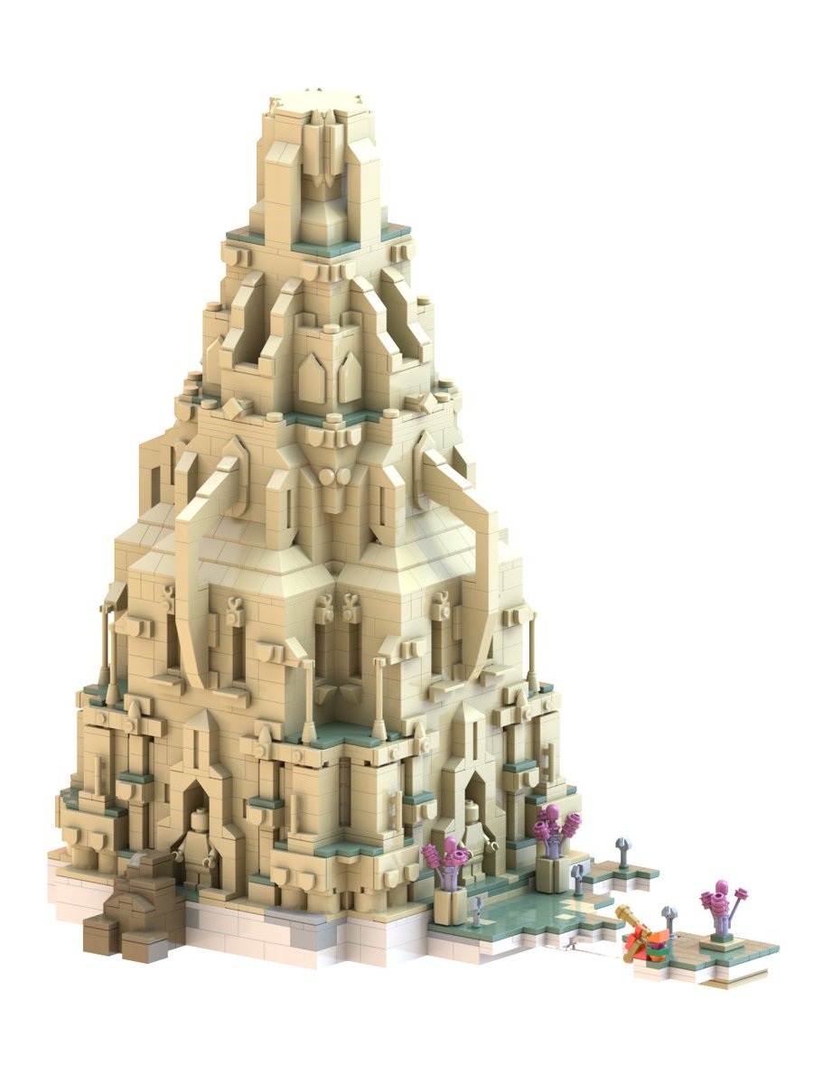 tylerowen's tweet photo. I've been working on a giant #LEGO  recreation of The Great Library from @tunicgame. Such a delightful game. Hope to build it for real in the next couple months. https://t.co/vCiIEP37ij