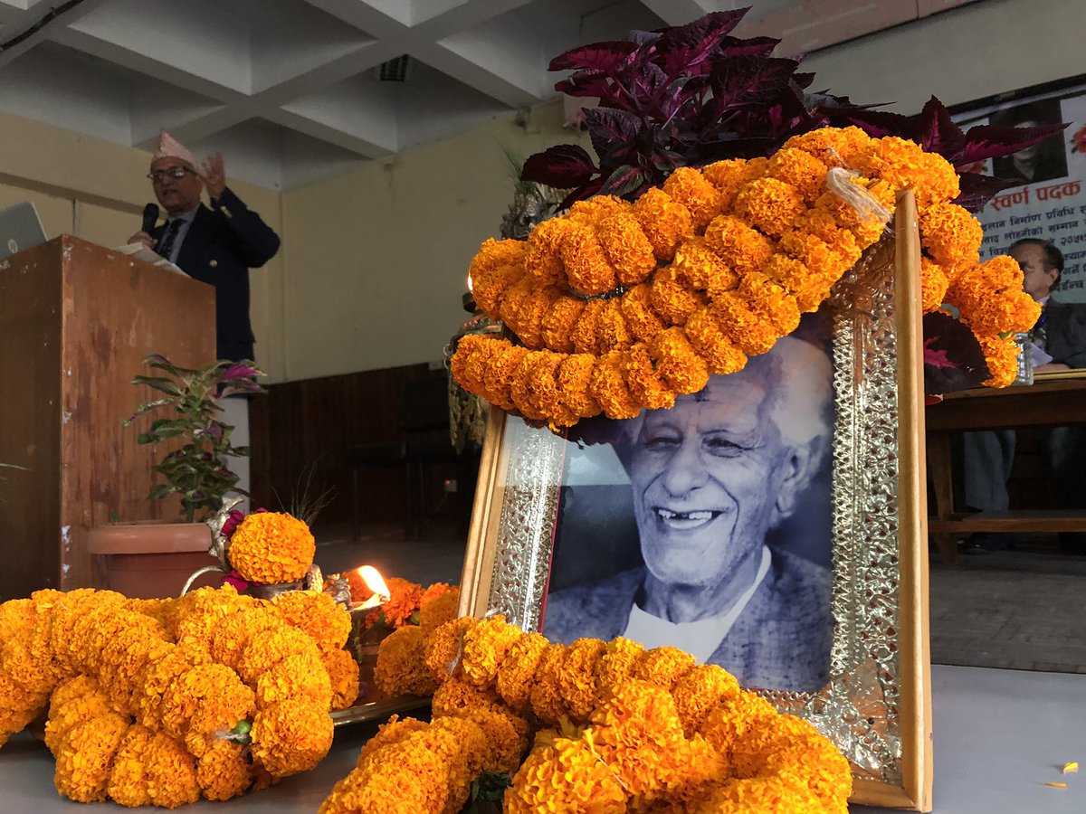 drbishnuhnepal's tweet photo. This afternoon, paid homage to #Nepal's first Engineer-to use cement in building construction #VedPrasadLohani @ Gold Medal,in his name,conferring ceremony@#EngineeringCampus/#TU@#Pulchowk.
#CeDiD@#Himalayas #UNSG #UNWTO #UNDPnepal #SAARC #BBIN #BIMSTEC #ASEAN #EU #Xinhua #TOI https://t.co/FAqx4DS1ak