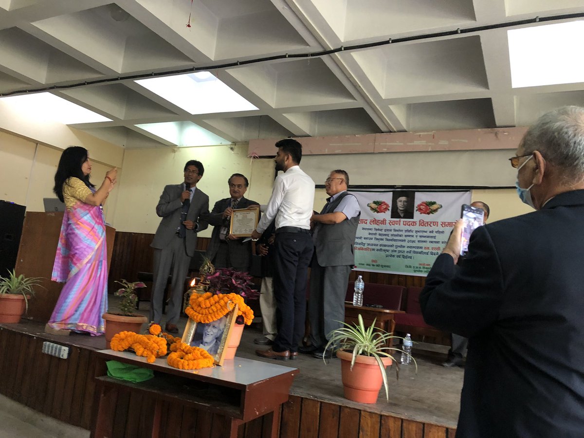 drbishnuhnepal's tweet photo. This afternoon, paid homage to #Nepal's first Engineer-to use cement in building construction #VedPrasadLohani @ Gold Medal,in his name,conferring ceremony@#EngineeringCampus/#TU@#Pulchowk.
#CeDiD@#Himalayas #UNSG #UNWTO #UNDPnepal #SAARC #BBIN #BIMSTEC #ASEAN #EU #Xinhua #TOI https://t.co/FAqx4DS1ak