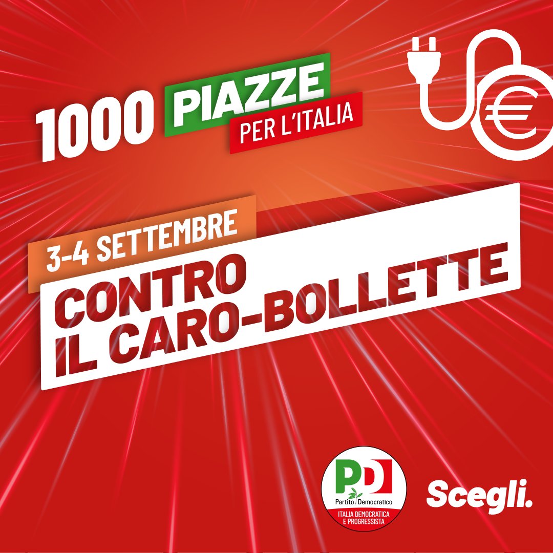 DiegoZardini's tweet photo. Domani e domenica scendiamo in piazza per l'Italia. 1000 piazze dove ci troverete a spiegare le nostre proposte contro il #carobollette: candidate e candidati, volontarie e volontari saranno strada per strada per presentare il programma. 
Il 25 settembre #scegli, #votaPD! https://t.co/PaFsnlSVrN