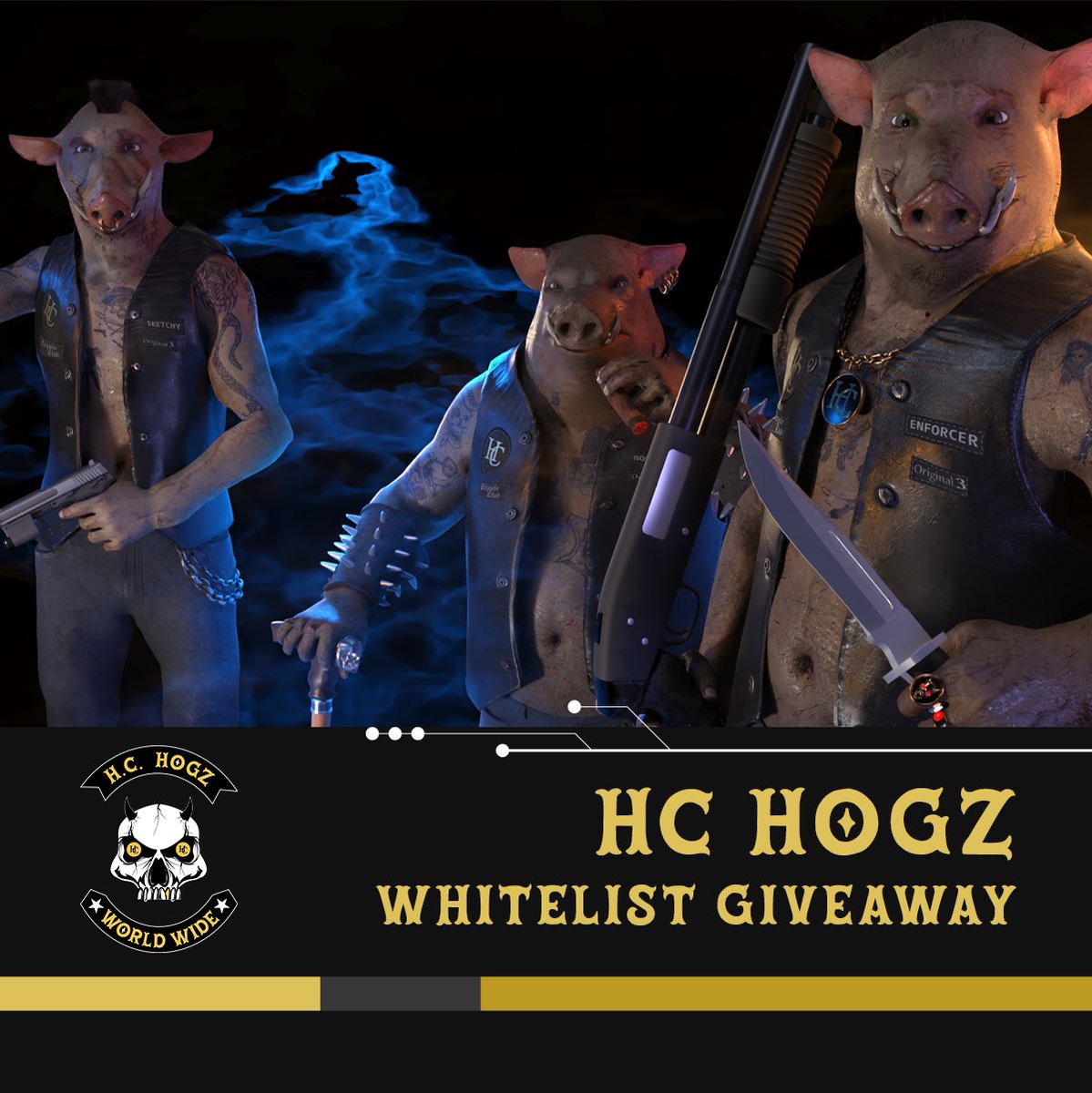 Hostile Crypto Hogz 🐗 (@hc_hogz) on Twitter photo #WHITELISTGIVEAWAY
Ape smashing, hippo eating, hog bastards!
Win your place in Hell’s City as an early citizen hog and reign chaos in the digital-verse.
✅ Like ❤️ & RT ♻️ + Tag 3 Friends
✅ Follow <a href="/HC_Hogz/">Hostile Crypto Hogz 🐗</a>
#NFT #NFTs #NFTCommunity #WHITELISTGIVEAWAY
Ape smashing, hippo eating, hog bastards!
Win your place in Hell’s City as an early citizen hog and reign chaos in the digital-verse.
✅ Like ❤️ & RT ♻️ + Tag 3 Friends
✅ Follow <a href="/HC_Hogz/">Hostile Crypto Hogz 🐗</a>
#NFT #NFTs #NFTCommunity