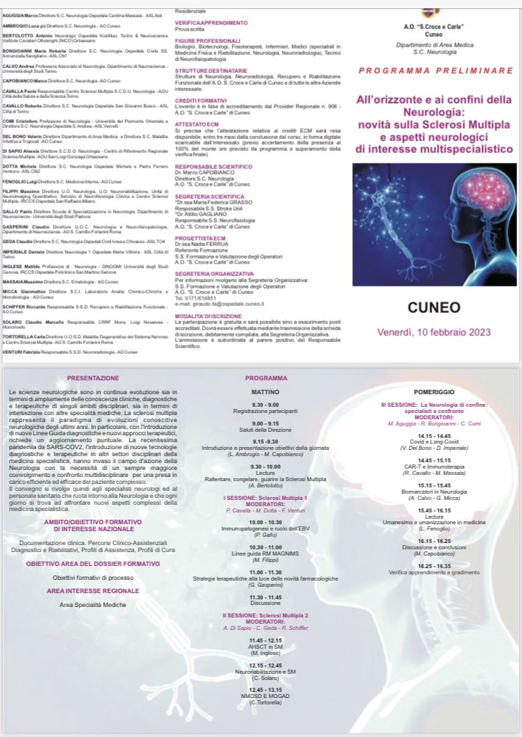 Marco Capobianco (@dottcapobianco) on Twitter photo #neurologia #cuneo #10febb2023 #neurologia #cuneo #10febb2023