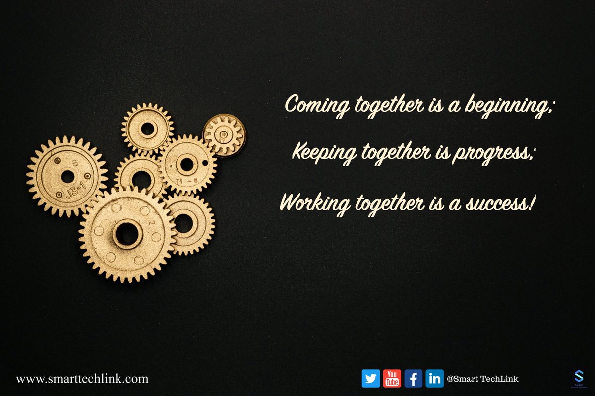 SmartTechLink's tweet image. Coming together is a beginning; keeping together is progress; working together is a success!
.
.
.
 #SmartTechLink #smarttechlinksolutionsinc #STS #CanadaJobs #USAJobs #ITJobs #contact #IT #Staffing #recruiter #USArecruiter #CanadaRecruiter #Success #Progress
