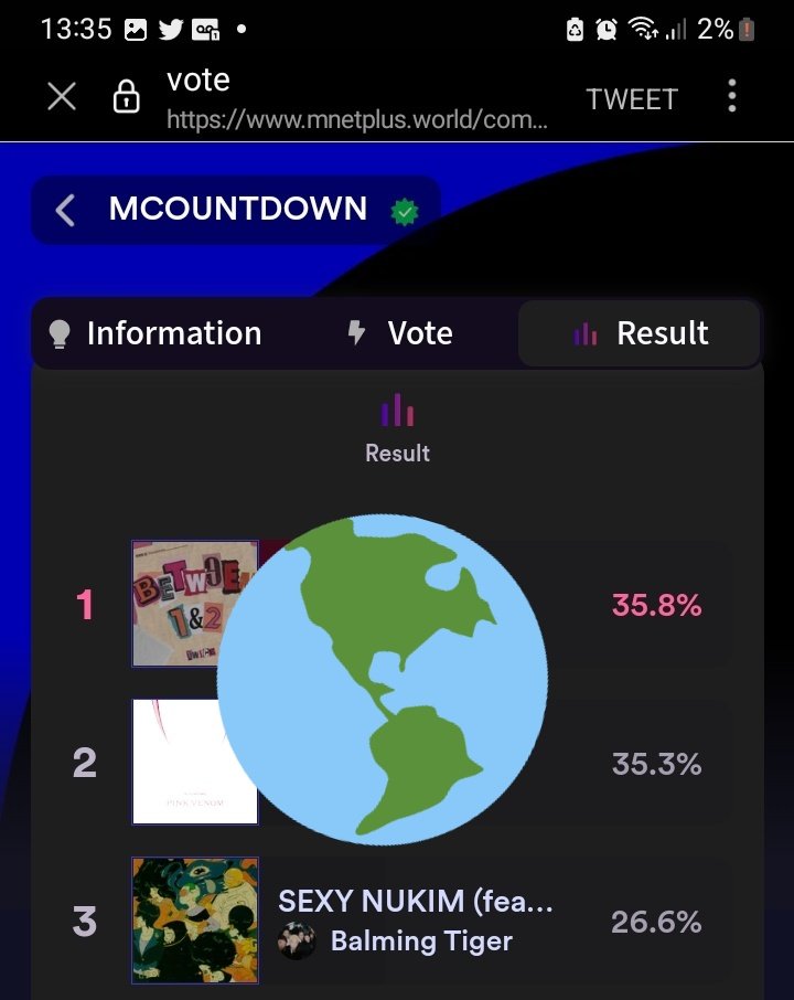 "SEXY NUKIM", está concorrendo no M
COUNTDOWN! e estamos em TERCEIRO LUGAR. 

ARMYS, VOTEM EM SEXY NUKIM 
[ mnetplus.world/community/vote… ]