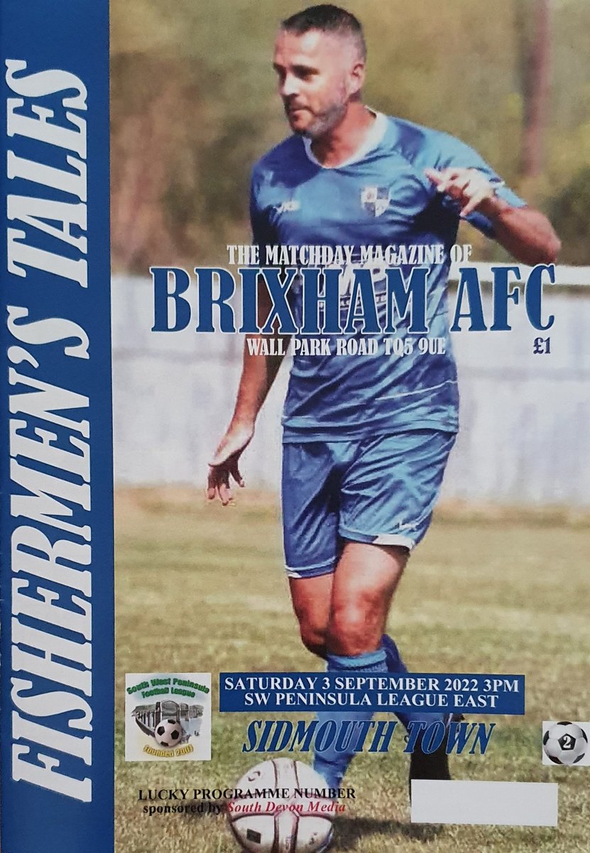 nightpostman's tweet photo. @DGazeSDCsport is the cover star of our prog for tomorrow! 24 pages for just £1 @BrixhamAFC @BrixhamCasuals @swpleague @swsportsnews @5DoorsHQ @moreseafood @NonLgeProgs @SidmouthTownAFC #fishfishfish https://t.co/2bW6QBnOSV