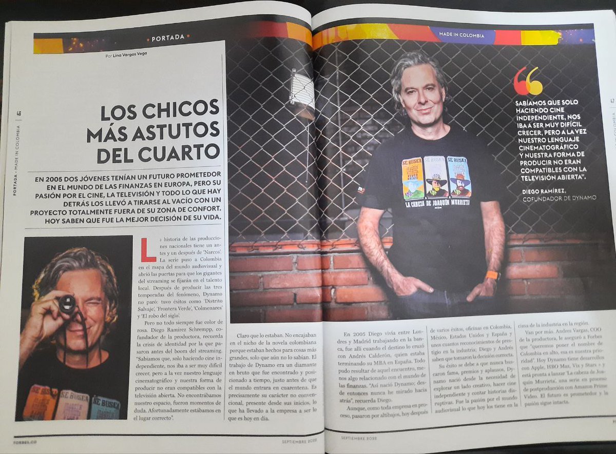 DynamoCine's tweet image. Gracias a @forbescolombia por invitarnos a hacer parte del especial sobre la #IndustriaAudiovisual de la mano de @Anavitrola, @DagoGarciaProd y #CamiloVega 

Dynamo participó con una entrevista a nuestro cofundador y productor ejecutivo #DiegoRamírezShcrempp