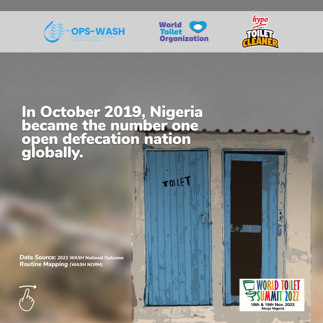 OPSWASH1's tweet image. In 2016 Nigeria became the number one open defecation nation globally-with efforts currently ongoing, the goal is to change this narrative by 2026 

NOTE: You can win a signed complete Real Madrid FC Jersey from David Alaba check our previous post 

#endingopendefecation