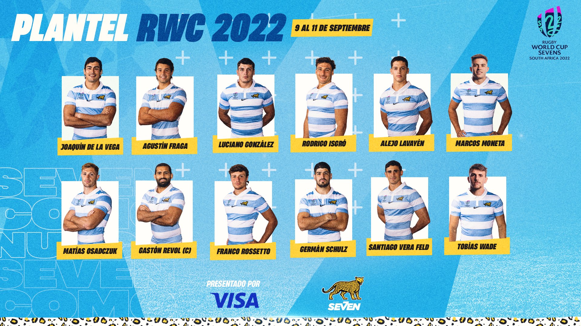 Los on Twitter: "¡Plantel confirmado el Mundial! Estos son los 12 jugadores de @lospumas7arg que representarán al país en la Copa del Mundo, a disputarse en Ciudad del