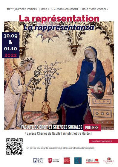 [Colloque] 30/09- 01/10 | La représentation.  <a href="/UnivPoitiers/">Université de Poitiers</a> <a href="/Droit_Poitiers/">Faculté de Droit et Sciences sociales de Poitiers</a> <a href="/EaErdp/">Institut Jean Carbonnier</a> univ-droit.fr/actualites-de-…