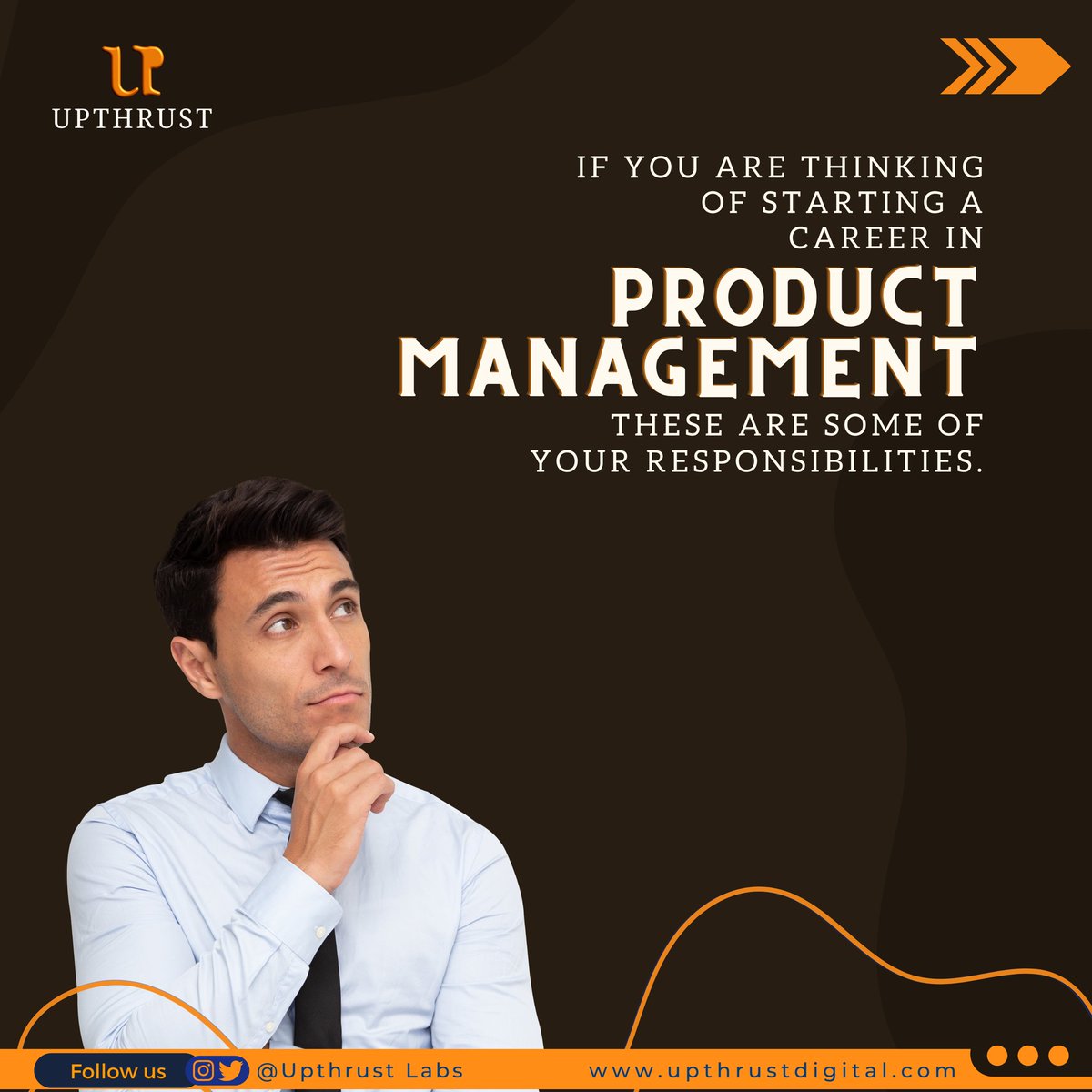 GroupUpthrust's tweet photo. A product manager is responsible for outlining a product vision and creating an actionable 
strategy for bringing it to production. 
#upthrust #productmanagement #productmanager #productowner #productsatisfaction #wike #iPhone14 #bb24 #Nengi https://t.co/DXB33Ajrmx