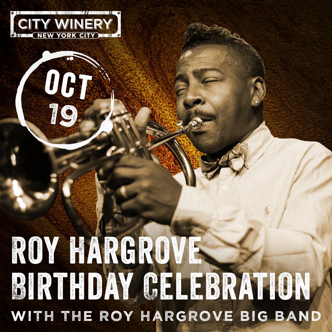 Just announced: City Winery presents Birthday celebration with the Roy Hargrove Big Band • October 19th • 8pm • Main stage • City Winery NYC <a href="/CityWineryNYC/">City Winery</a> 
Tickets on sale now 🎟 citywinery.com/newyork/Online… 

📸 Photo by <a href="/jazzaddikt/">jazzaddikt</a>