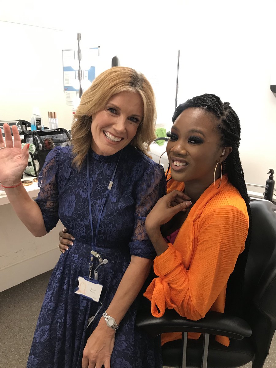 SharonThomasTV's tweet photo. Great to meet you ⁦@MercyAjisafe⁩ ⁦@5_News⁩ today - and loving the outfit 😊 https://t.co/kge6QKdlXs