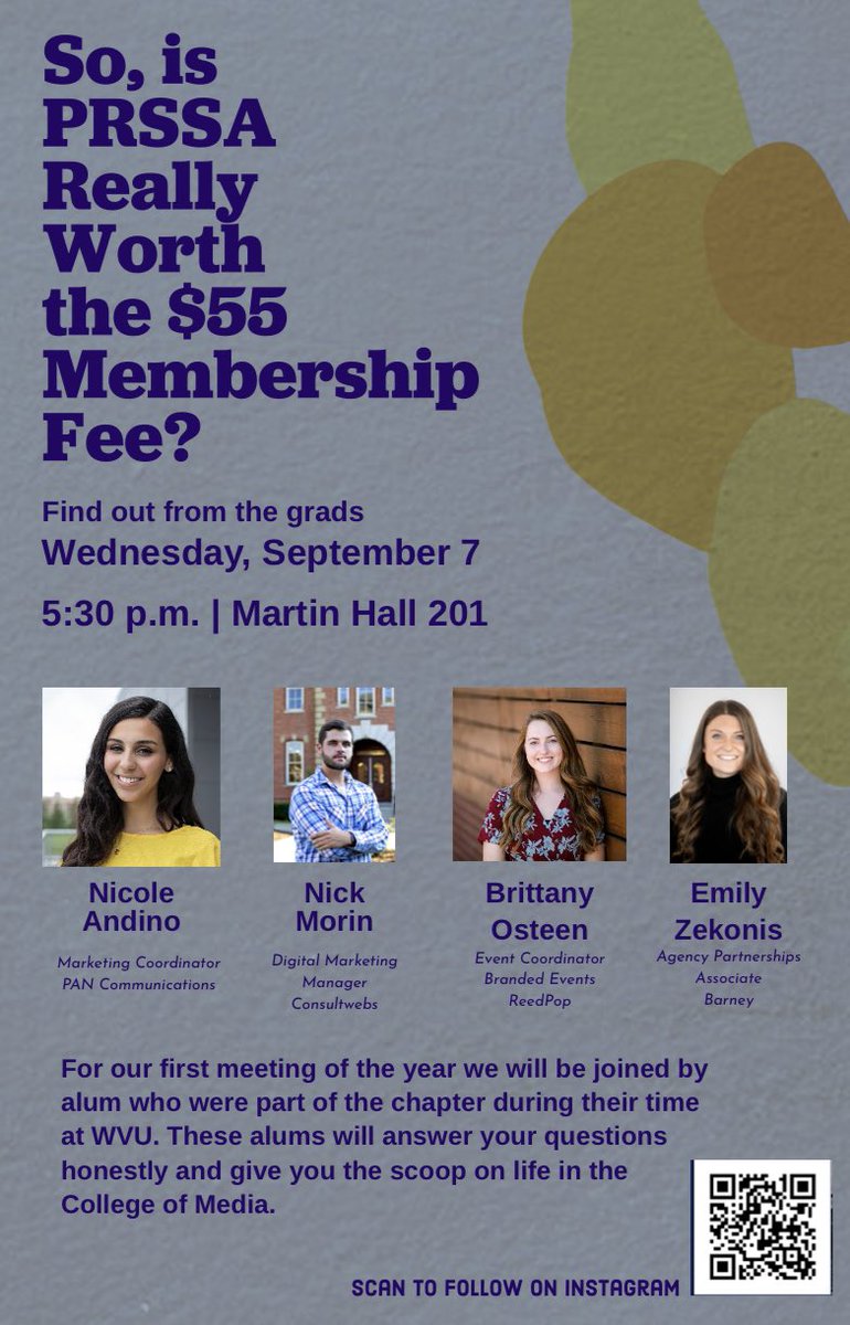 We are so excited to have our first meeting this Wednesday at 5:30! Please make sure to join us in Martin Hall 201. Everyone is welcome!