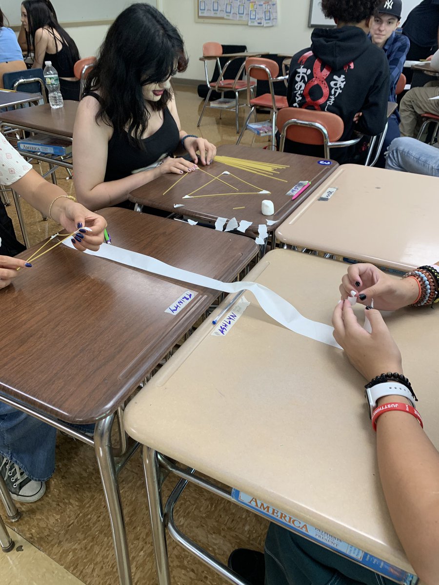 Teamwork makes the dream work! #aschool team building in action. Whose tower will be the tallest???  <a href="/Mrfinoteaching/">Vincent Fino</a> <a href="/Carmelschools/">Carmel Central School District</a> <a href="/TomFeliciottoJr/">Tom Feliciotto</a>