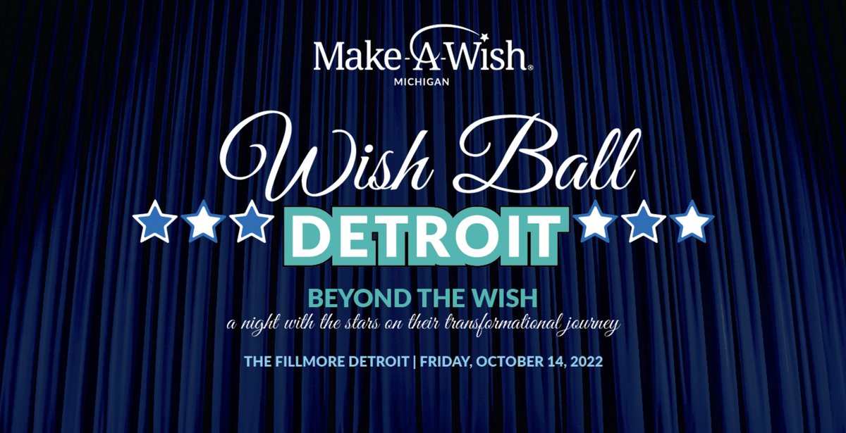 MakeAWishMI's tweet photo. Come join us for our upcoming 2022 Wish Ball Detroit on October 14, 2022 at The Fillmore Detroit!
For more information and to purchase your individual or table tickets go to: https://t.co/7YtxdqJSA8
Here's the details:
6pm Cocktails · 7pm Dinner and Program
#WishBall #WishMI https://t.co/OMneIzjiV5