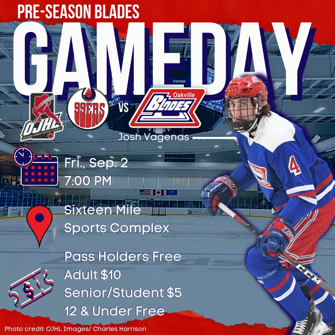 Oakville Blades on Twitter "🚨GAMEDAY!🚨 Our final game of the pre