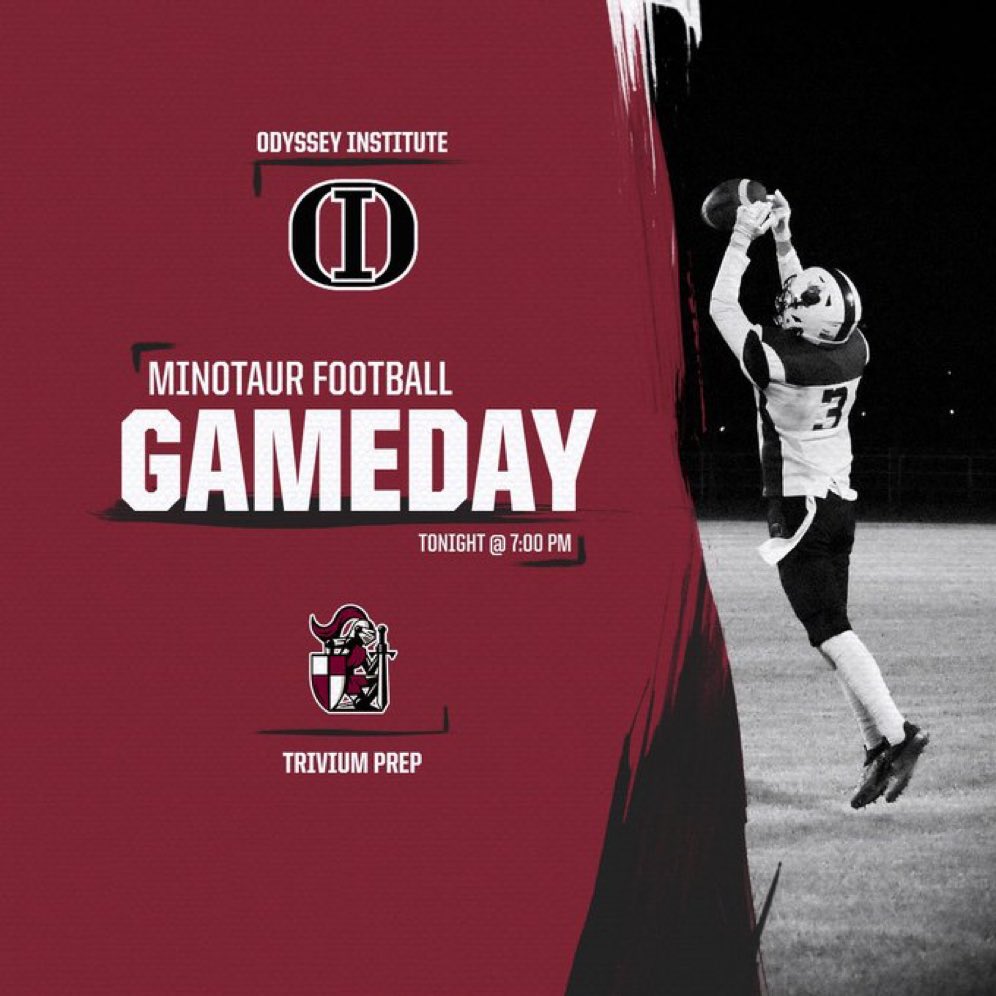 OdysseyFootball's tweet photo. It’s Gameday! First home game of the year. Kickoff @ 7:00 P.M #TheOdysseyInstitute #GoMinotaurs https://t.co/czFfqmNW0j