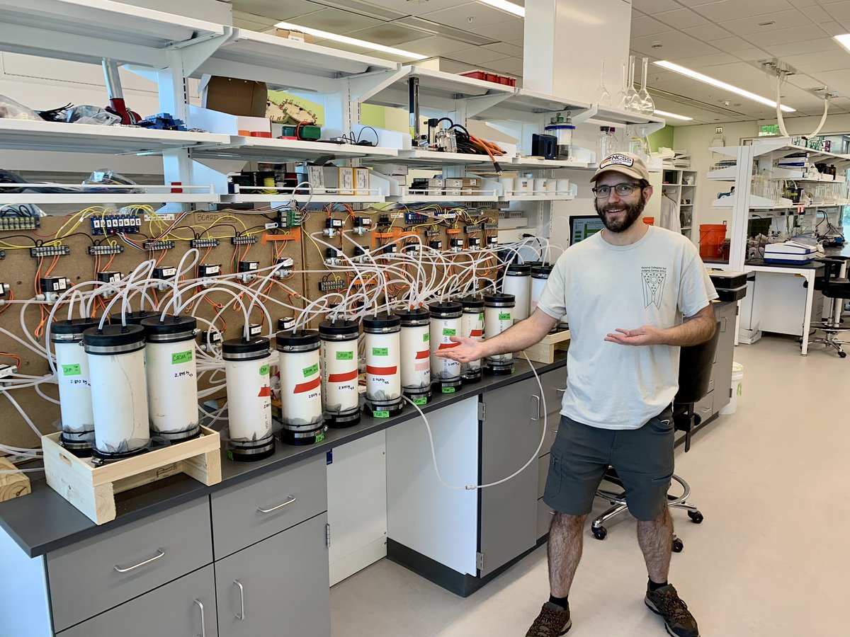 MuckDragon's tweet photo. It’s alive! @thejuliafleiner began her lab experiment to quantify GHG production from coastal farm soils under varied saltwater flooding scenarios today 😎. #NCSTATECASM Thanks to @AlexWoodleySoil for shared use of his @NC_PSI lab. @CropAndSoil @Picarro https://t.co/ufNexLvBUF