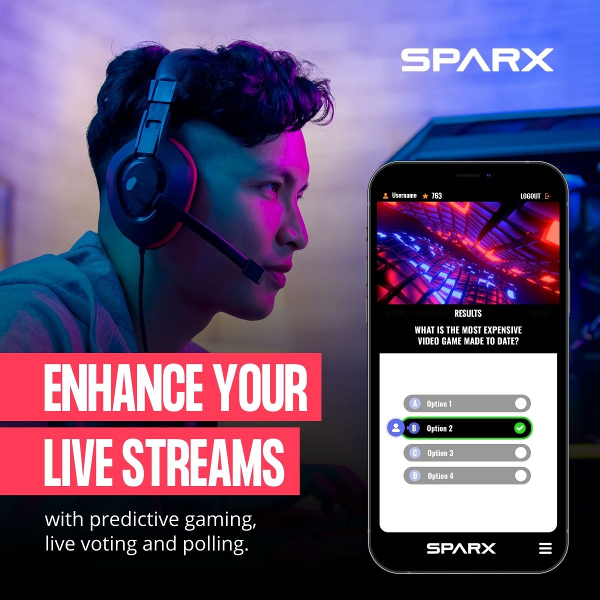 sparxplatform's tweet photo. Make your live streams more interesting. Use predictive gaming, live voting, and pooling to engage your audience and grow your following. 🎮 💥
If you're ready to take your content creation to the next level ➡️ https://t.co/4ORxVdhLgd
https://t.co/fGWCjH9FWx https://t.co/1RtPXV5uhT