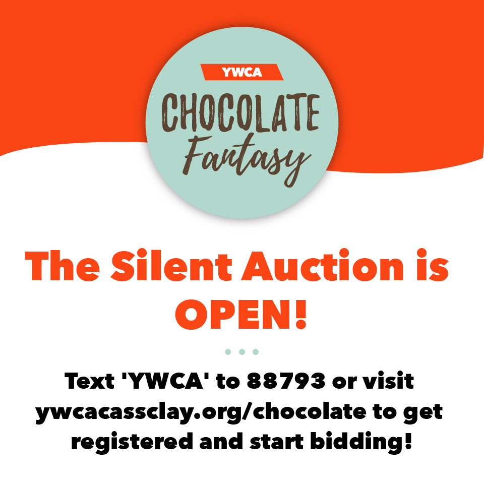 YWCACassClay's tweet photo. The wait is over...the Chocolate Fantasy Silent Auction is OPEN! Enjoy your weekend and bid on incredible items donated by your favorite local businesses and hot spots. Text 'YWCA' to 88793 or visit https://t.co/Bq4D2Bz1ka to get started! #YWCAChocolate https://t.co/4JiLJlYb3h