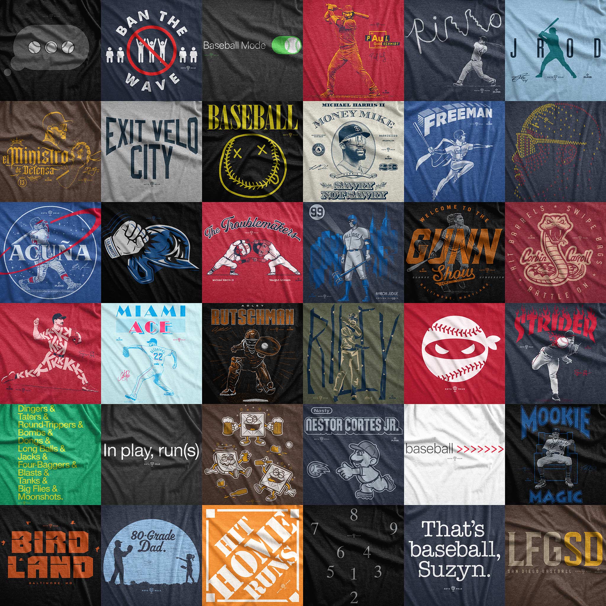 RotoWear Baseball & Fantasy Football T-Shirts
