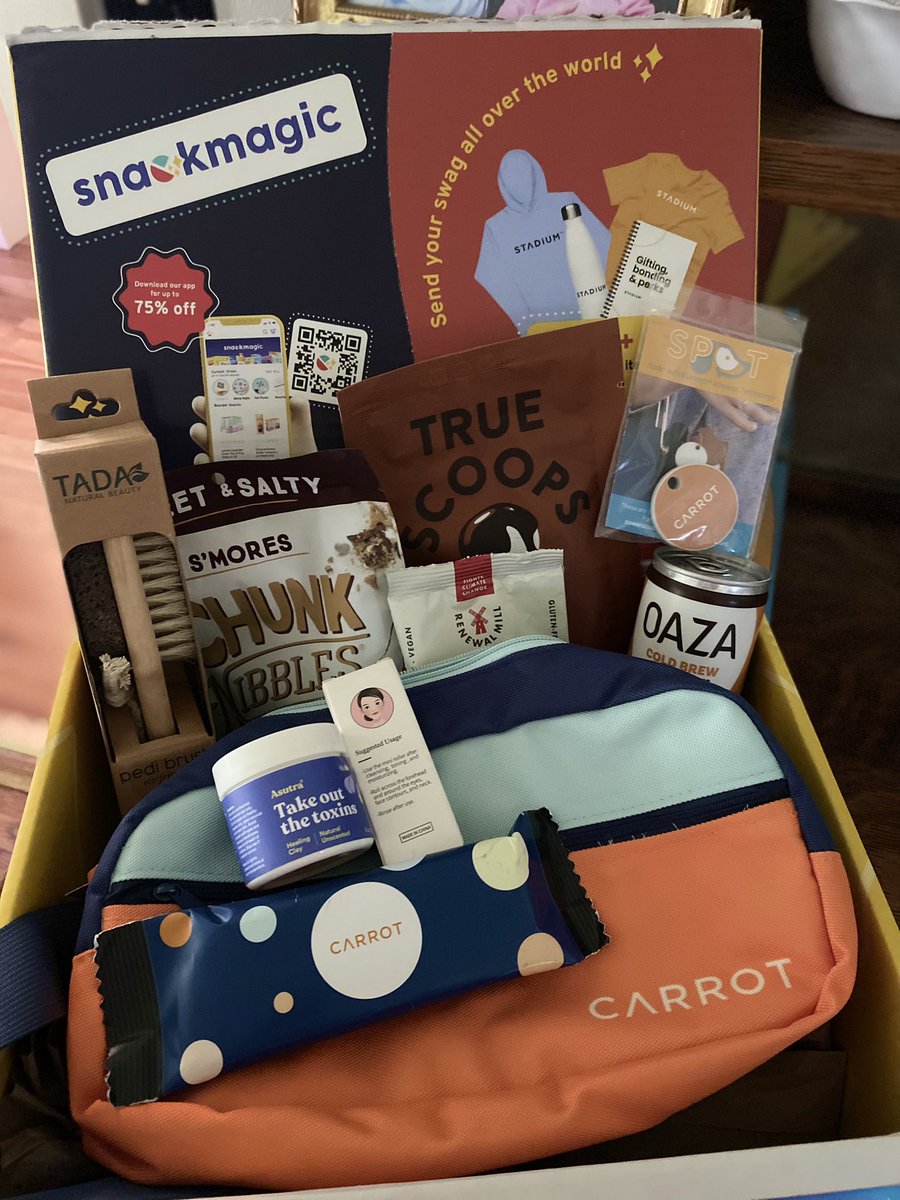 NicoleICost's tweet photo. I joined @CarrotFertility for many reasons, but took a leap of faith when it came to org culture. You don’t know how it will go until you are in it. 

Y’all. I’m in it &amp; it is SPECIAL! Today is a company recharge day &amp; we got @snackmagic swag to kick off #carrot-connect-2022 🧡🥕 https://t.co/ycoiXCWLuL