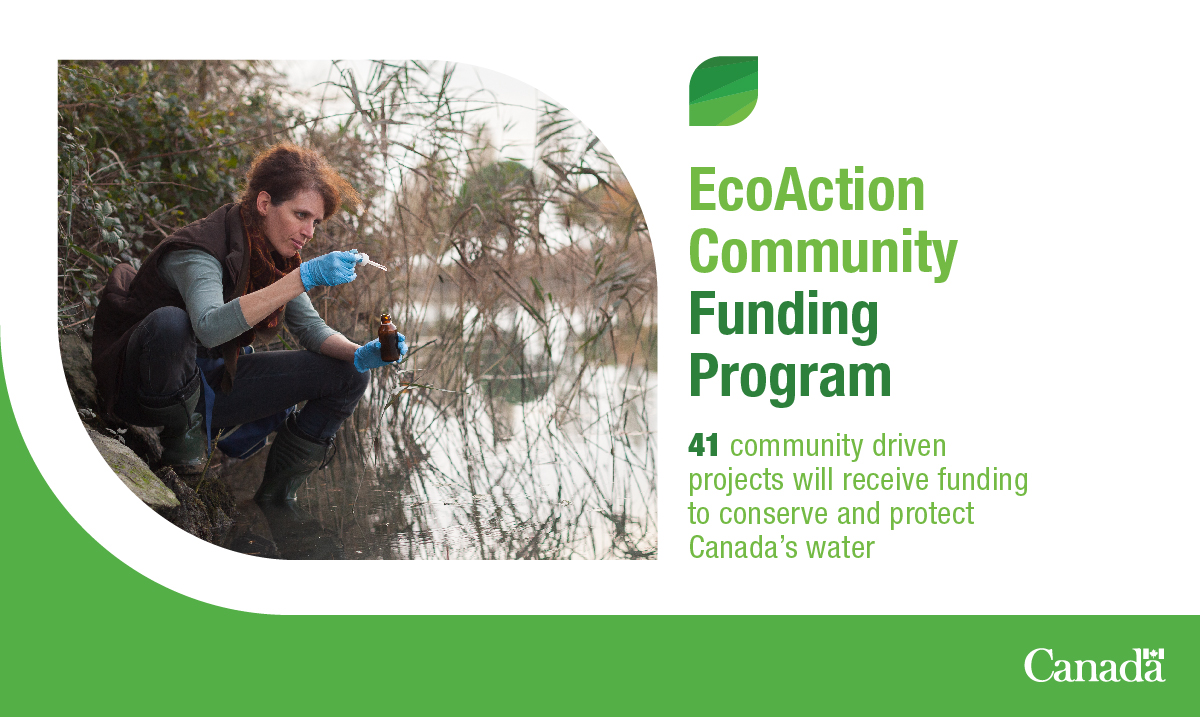 environmentca's tweet photo. 1/2 Have you heard? #EcoAction is funding 41 new community-based projects across #Canada addressing #freshwater: https://t.co/zSyqcw2iN3 https://t.co/77MxwmFyp5