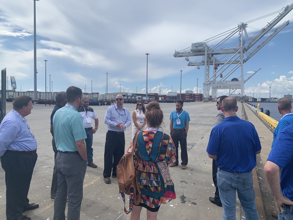 PortofGulfport's tweet photo. Our CEO &amp; Executive Director Jon Nass hosted a Port tour for members of #SASHTO and was invited by the Institute for Trade and Transportation Studies (ITTS) to participate in a panel at #SASHTO2022, offering maritime perspectives on supply chain challenges. https://t.co/qyvJE6MVh2