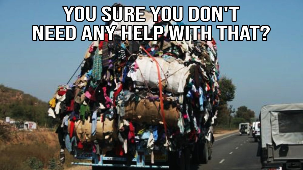 SilverStarMove's tweet image. There is always that one individual who thinks they can do it alone and don't need any help.

But, you don’t think they’re being serious.

Until they get pulled over for slightly over-packing their truck, like our friend here.