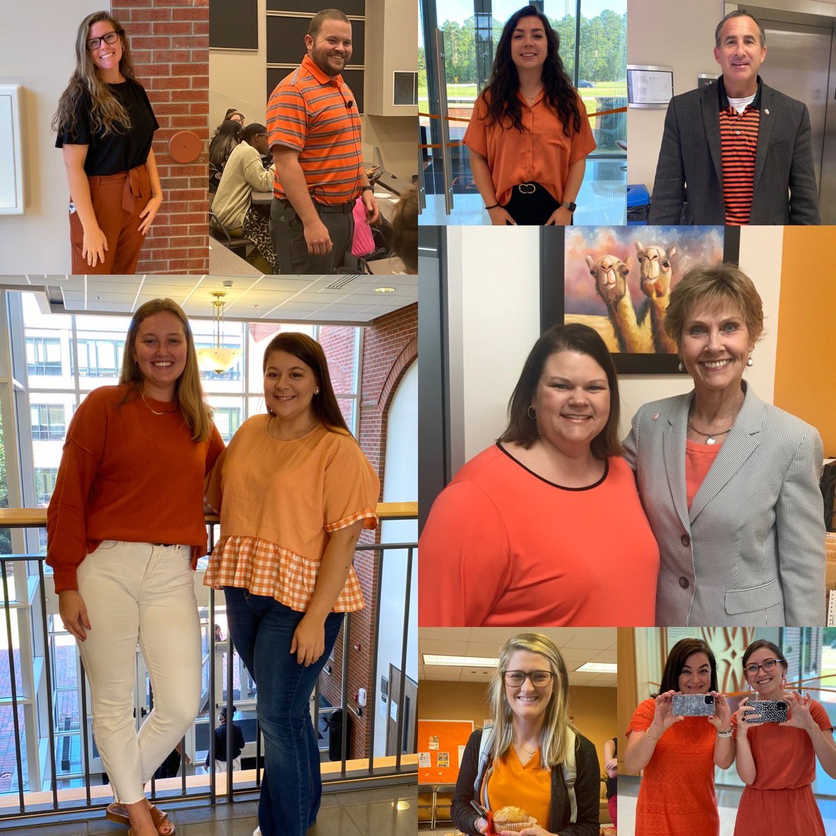 Happy College Colors Day, Camels! 🐪🧡 You can even spot some of our social media assistants in these photos, can you spot them? 

#collegecolorsday #orange #campbelluniversity