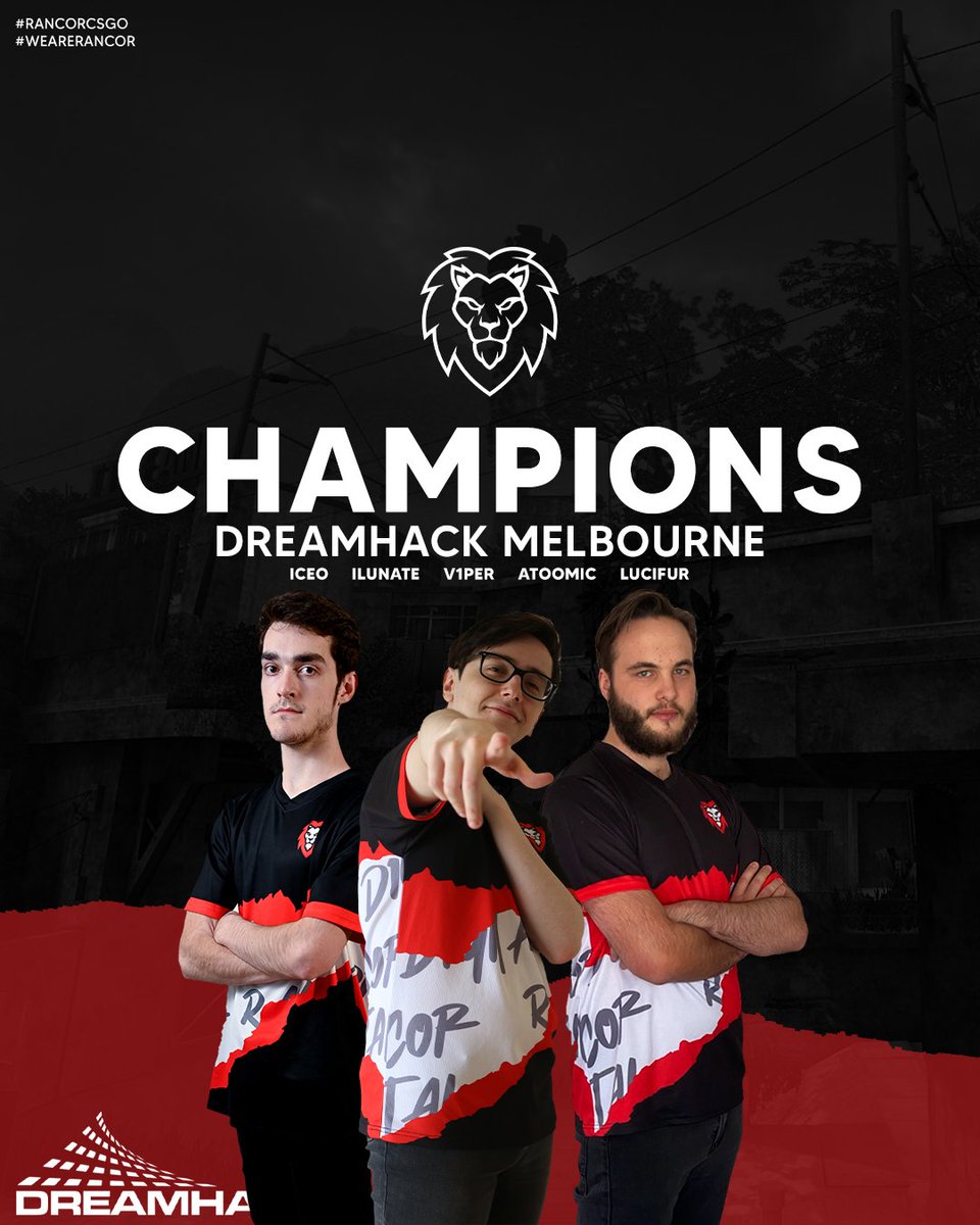 THEY'VE DONE IT! RANCOR ARE YOUR @DREAMHACK MELBOURNE BYOC CHAMPIONS!

<a href="/harpertabb/">Harper Tabb</a> <a href="/illunate/">iLuu</a> <a href="/V1per_NZ/">V1per</a> <a href="/atoomic2/">atoomic</a> <a href="/xolucifur/">LUCIFER</a>
