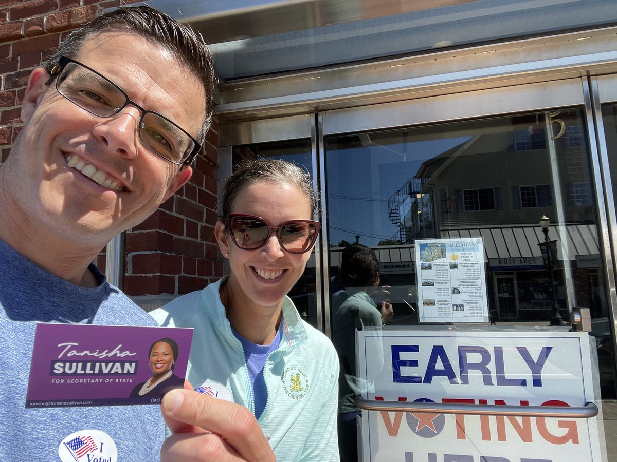 It’s a beautiful day in MA and a great day to early vote for my friend and colleague <a href="/Tanisha4MA/">Tanisha Sullivan</a> #teamtanisha
