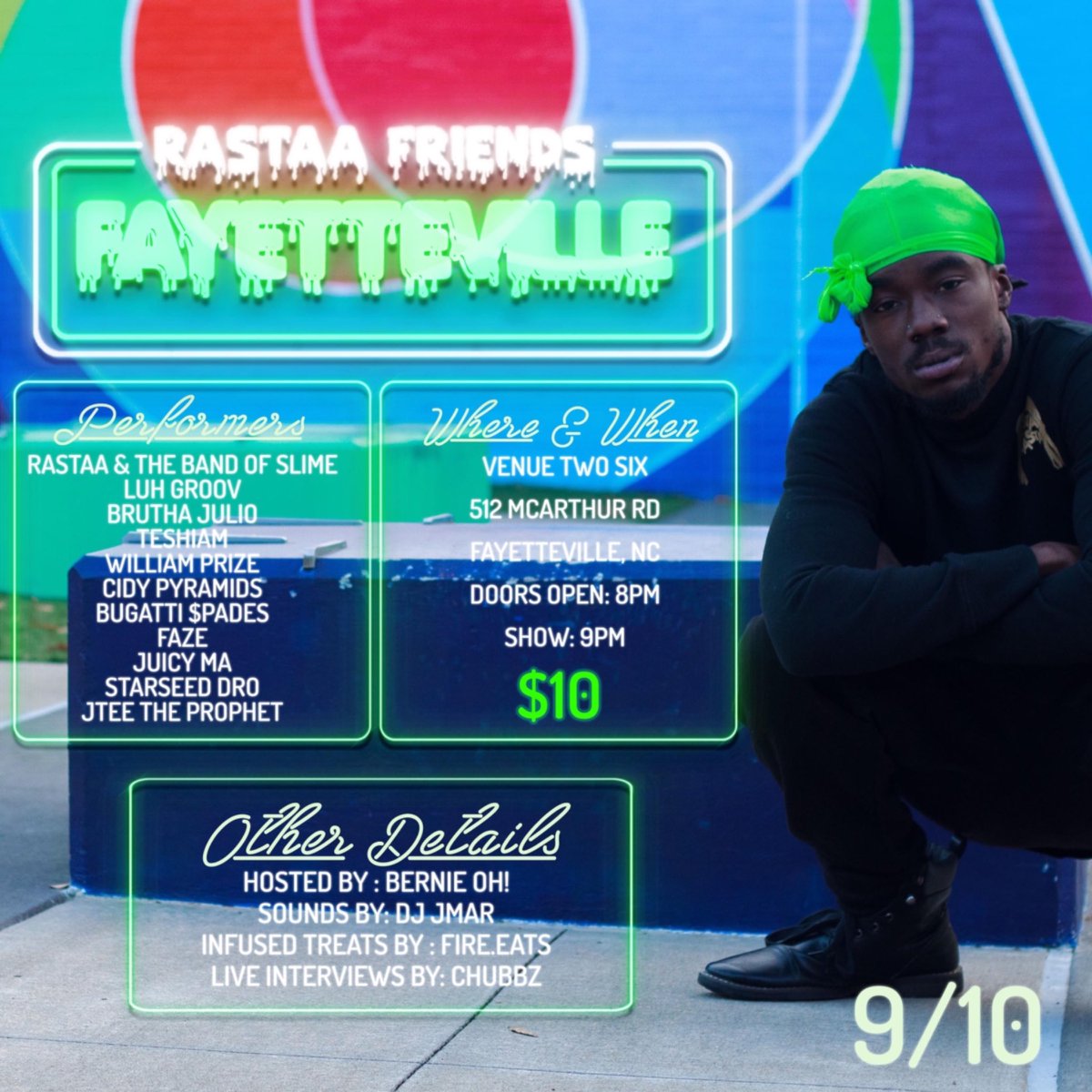 rastaaslimeyy's tweet photo. KICKING OFF THE TOUR WAS A SUCCESS 😎

&amp; JUST LIKE THAT WE STILL GOING 😈 FAYETTEVILLE WE IN YA NEXT 9/10 GO AHEAD AND GET THEM TICKETS 🙏🏾

IF YOU AINT BUMPIN WOP YOU LIVING WRONG 👨🏿‍🦯

ALL PHOTOS BY @kingphill_ 

NEW MUSIC NEXT WEEK 

#TRAP #rastarasta #slimeway #slime https://t.co/R2dJeAIswk